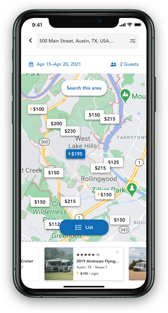 RVshare mobile app in Eagleye Digital portfolio